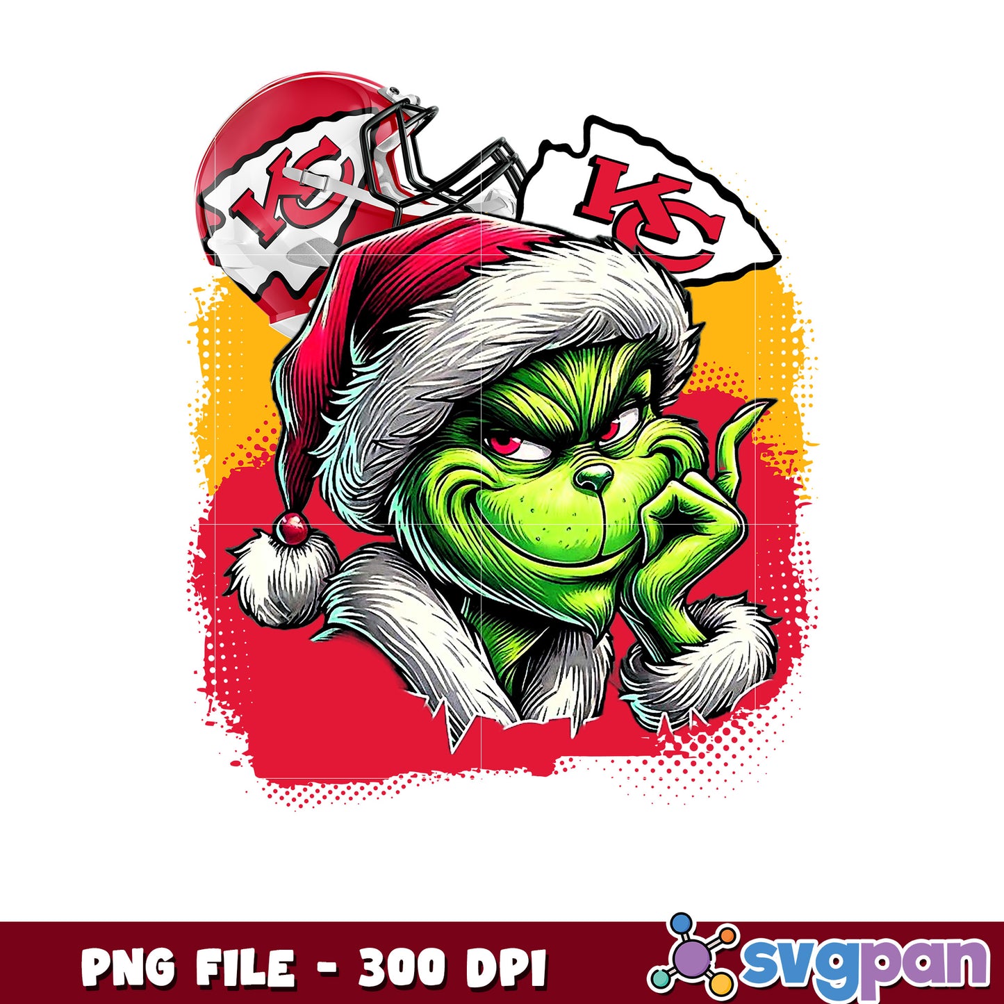 Kansas city chiefs grinch design png, nfl team png, national football league png