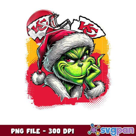 Kansas city chiefs grinch design png, nfl team png, national football league png