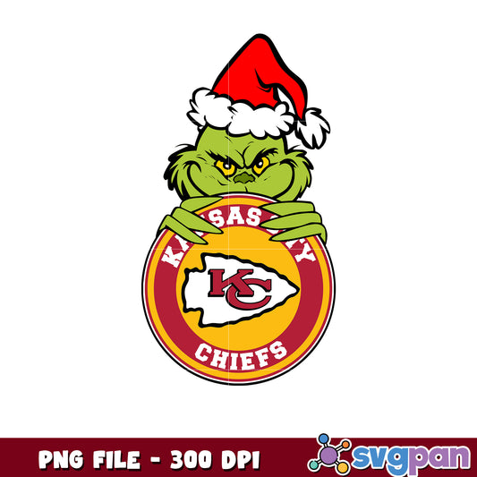 Kansas city chiefs grinch  head design png, nfl team png, national football league png