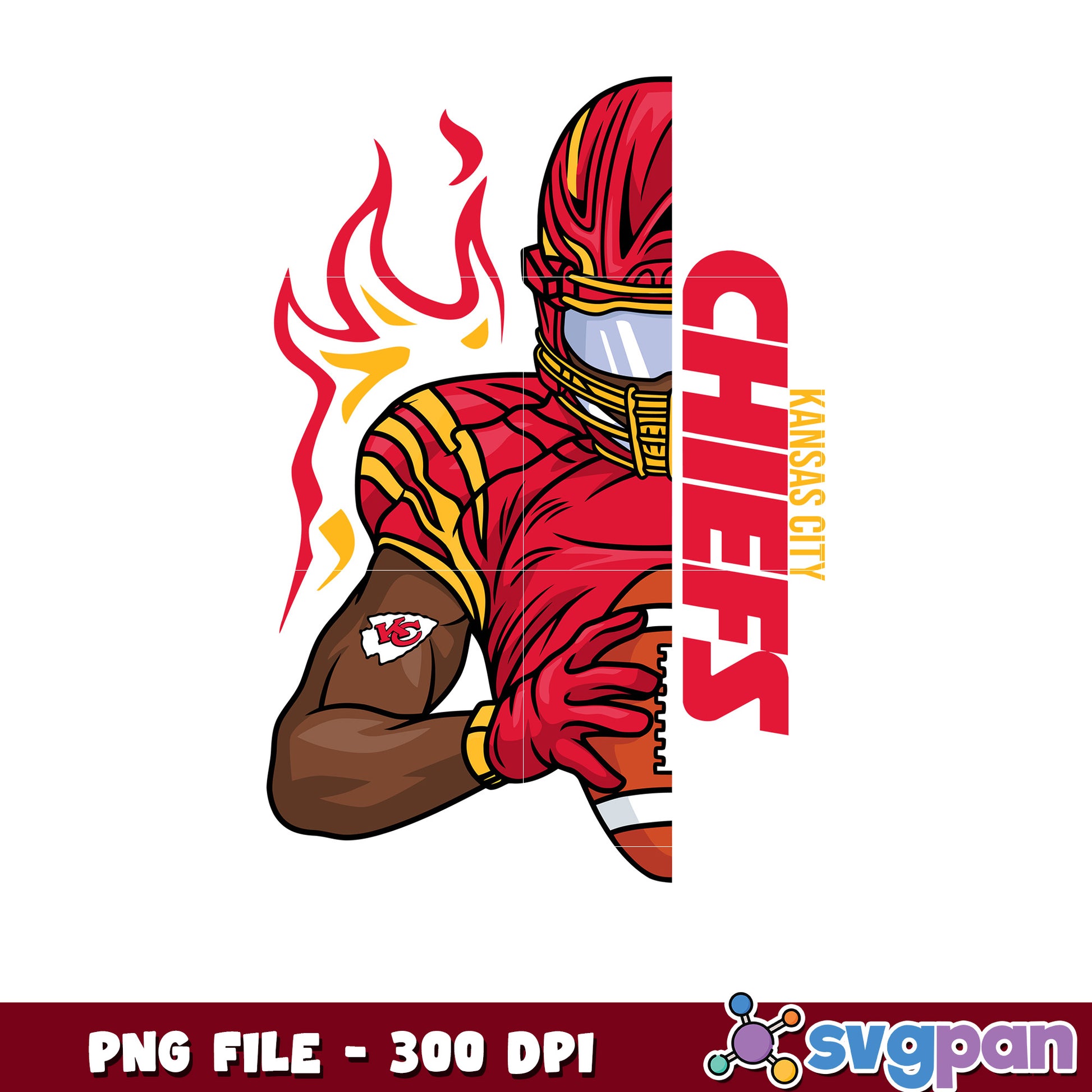 Kansas city chiefs nfl man player design png, american football league png, nfl teams png