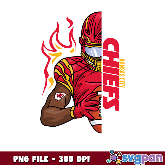 Kansas city chiefs nfl man player design png, american football league png, nfl teams png