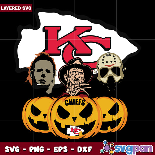 Kansas city chiefs pumkins svg, american football svg, nfl games svg