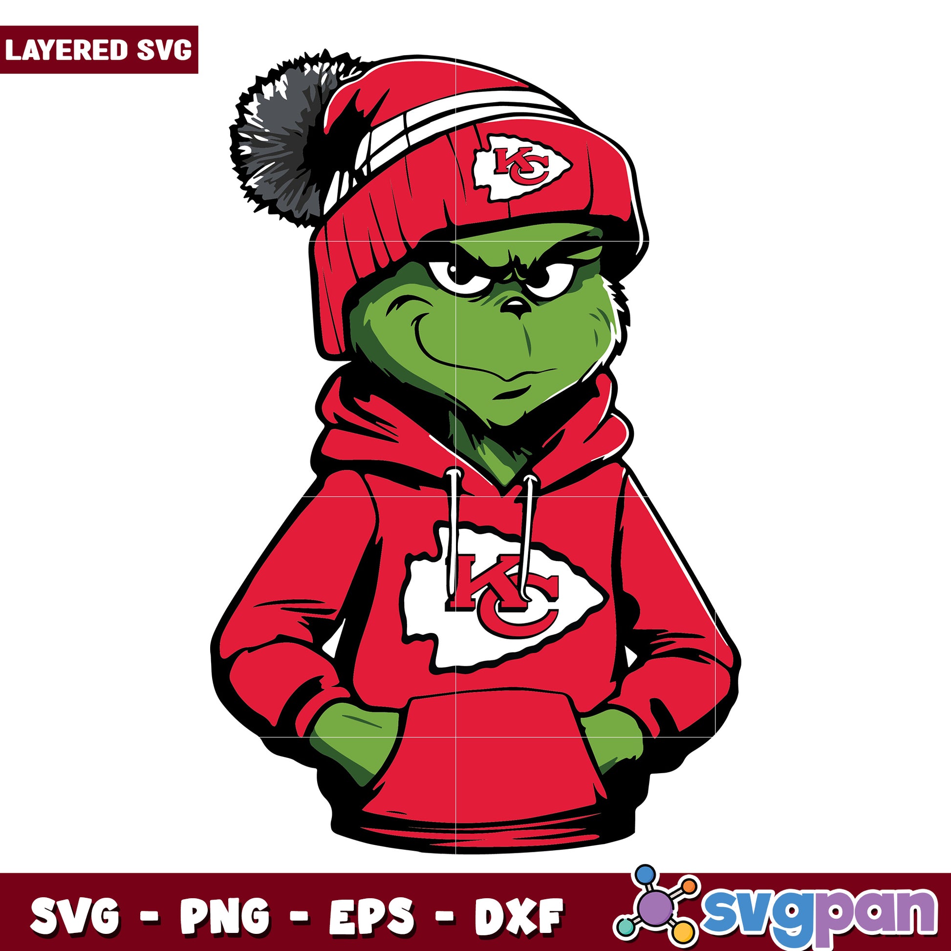 Kansas city chiefs svg, christmas season svg, new year grinch svg