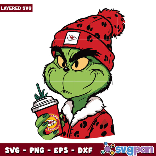 Kansas city chiefws grinch svg, winter grinch svg, grinch designs​ svg