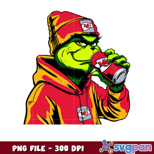 Kansas city grinch logo png, ginch nfl png, super bowl 2025 png