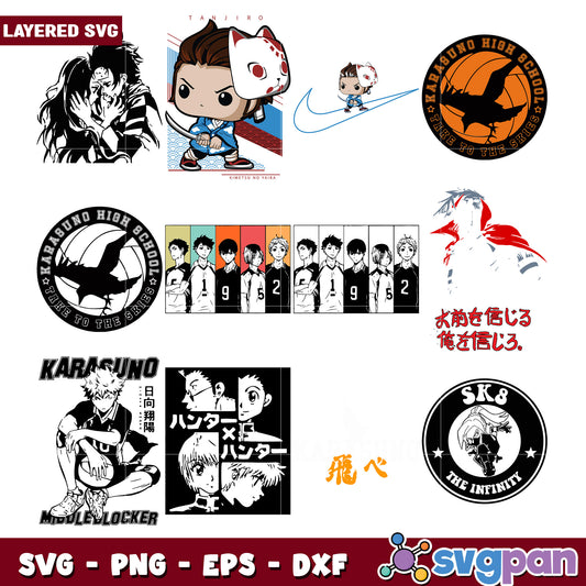 Karakuno High School Bundle Layered SVG Designs