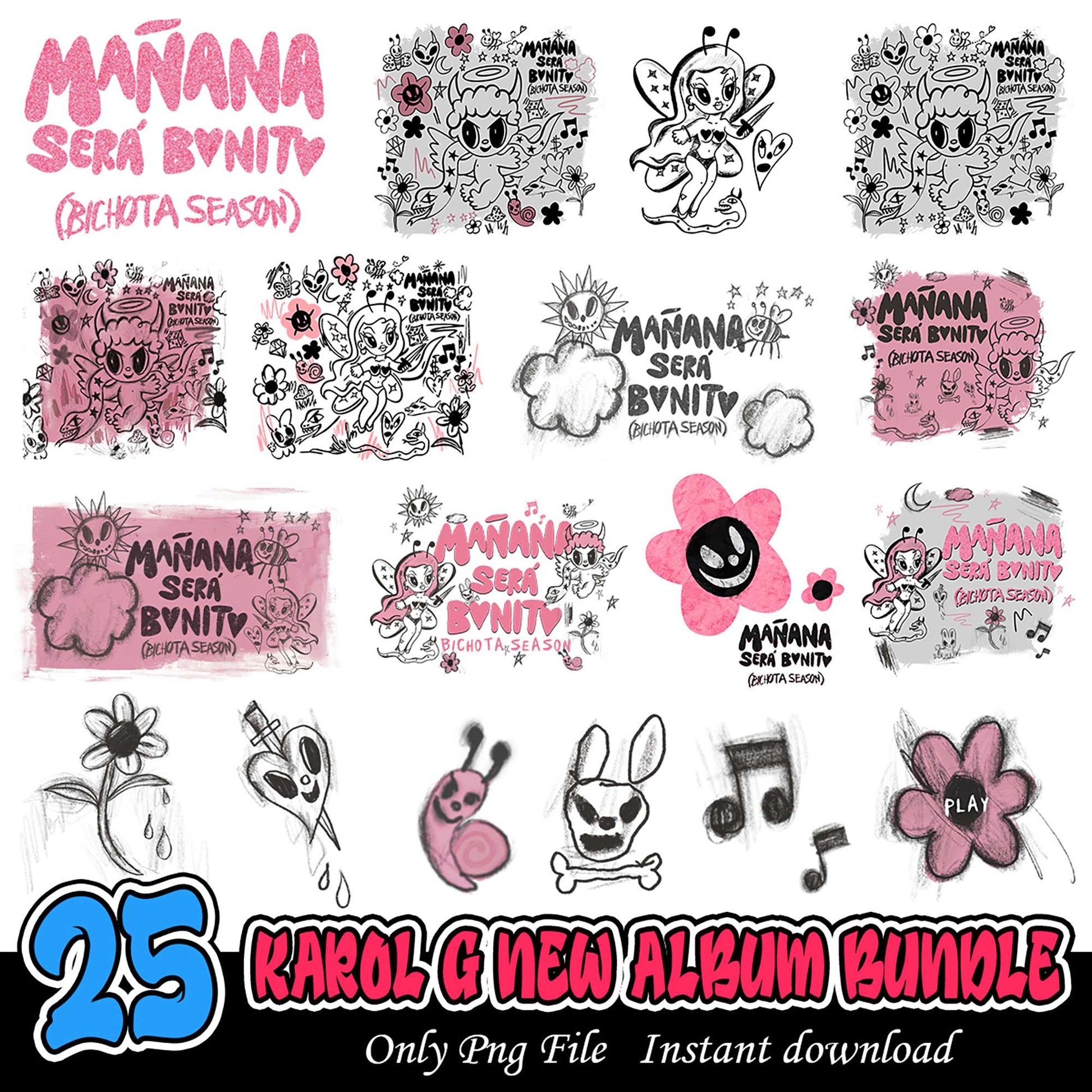 Karol G Album Bundle PNG 25 Unique Designs Instant Download