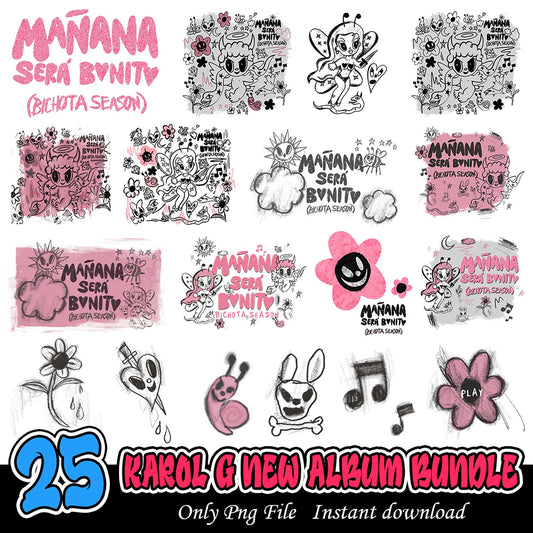 Karol G Album Bundle PNG 25 Unique Designs Instant Download