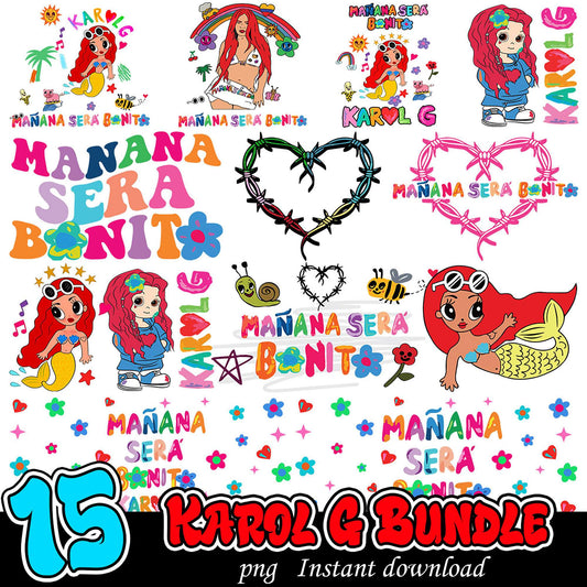 Karol G PNG Bundle 15 Designs Instant Download