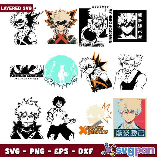 Katsuki Bakugo SVG Bundle