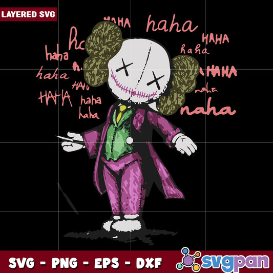 Kaws x joker haha svg, halloween candy svg, scary characters svg