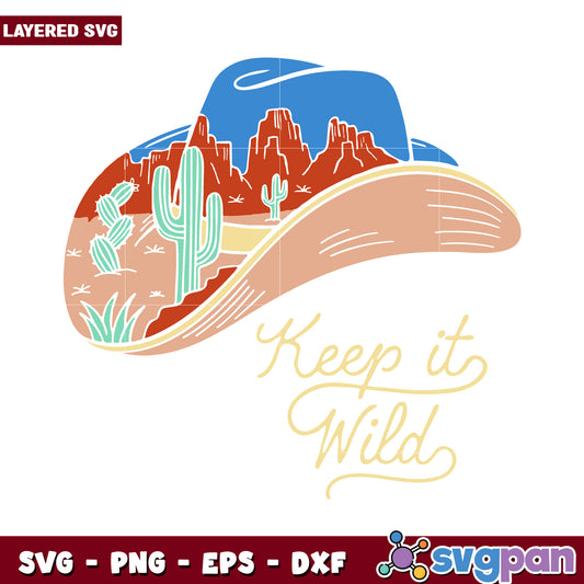 Keep it Wild Cowboy Hat SVG Design, Perfect for Creative Projects