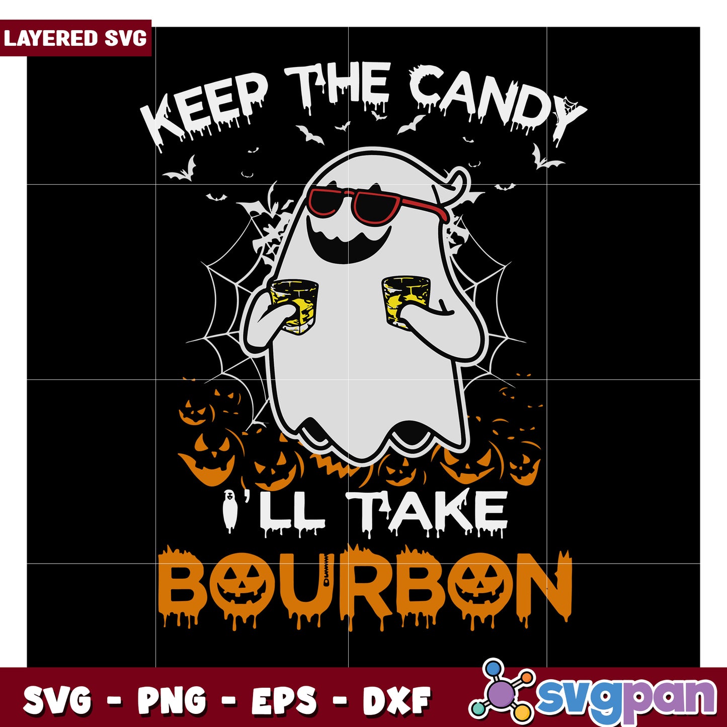 Keep the Candy Ill Take Bourbon Ghost SVG Design for Halloween Fun