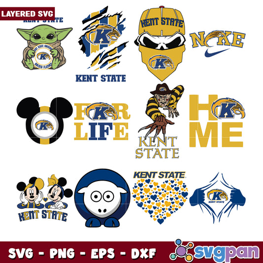Kent State SVG Bundle Layered Designs