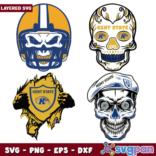 Kent State Skull SVG Bundle