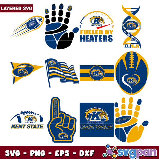 Kent State University Sports Bundle SVG Designs