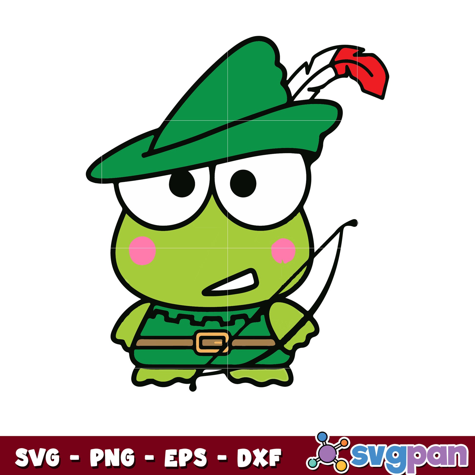 Keroppi archery svg, sanrio hello kitty svg, sanrio cartoon svg