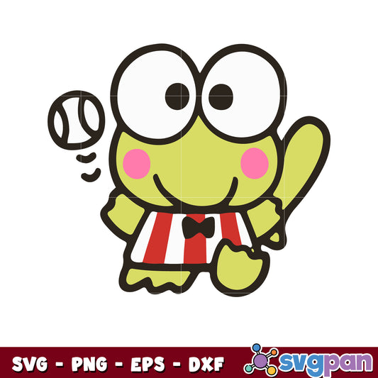 Keroppi baseball svg, Keroppi cute svg, hello kitty svg