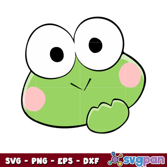 Keroppi cute face svg, sanrio hello kitty svg, keroppi cute​ svg