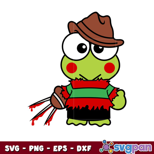 Keroppi freddy krueger svg, halloween Keroppi svg, sanrio cartoon svg