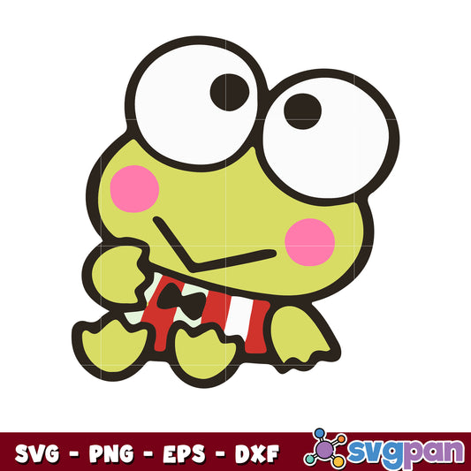 Keroppi sitting design svg, Keroppi cute svg, hello kitty svg