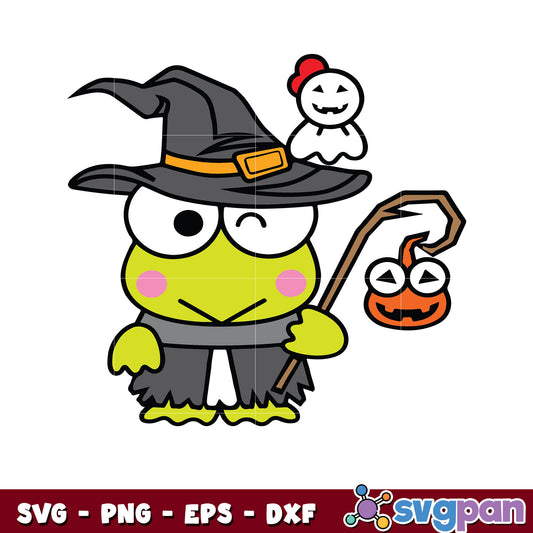 Keroppi witch halloween svg, halloween keroppi​ svg, sanrio svg