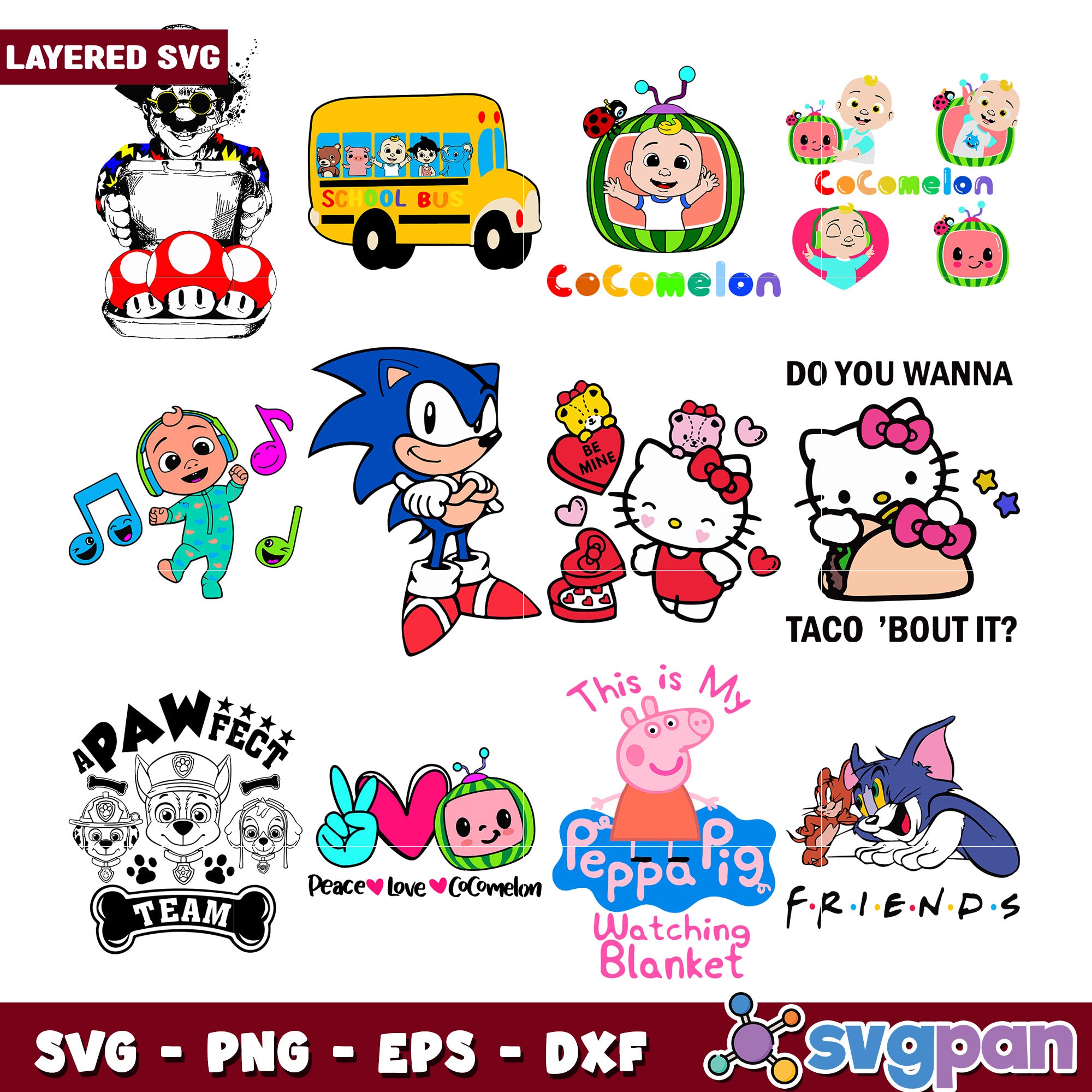 Chartoon Svg Kids Cartoon SVG Bundle – svgpan