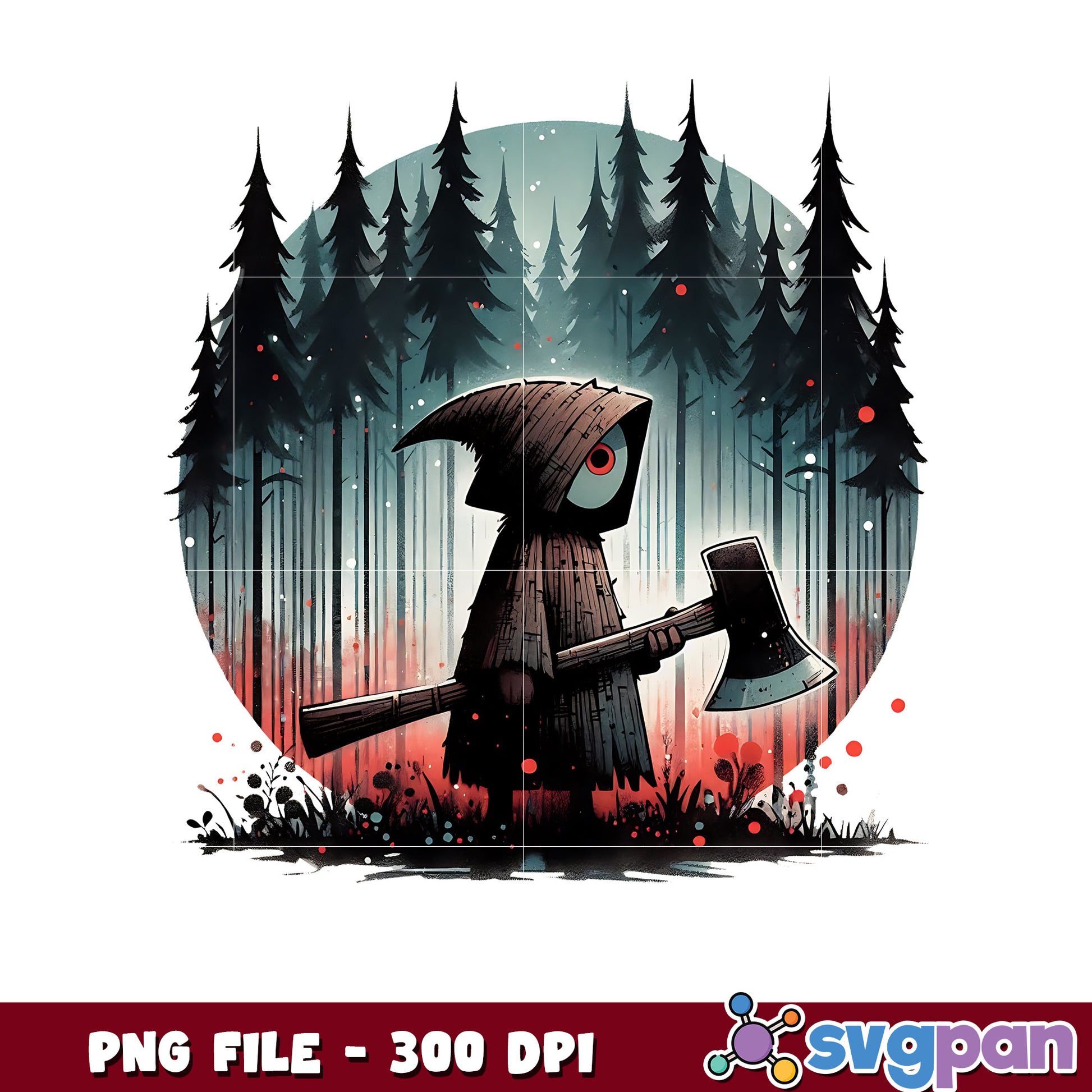 Killer in the wood png, trick or treat png, halloween holiday png