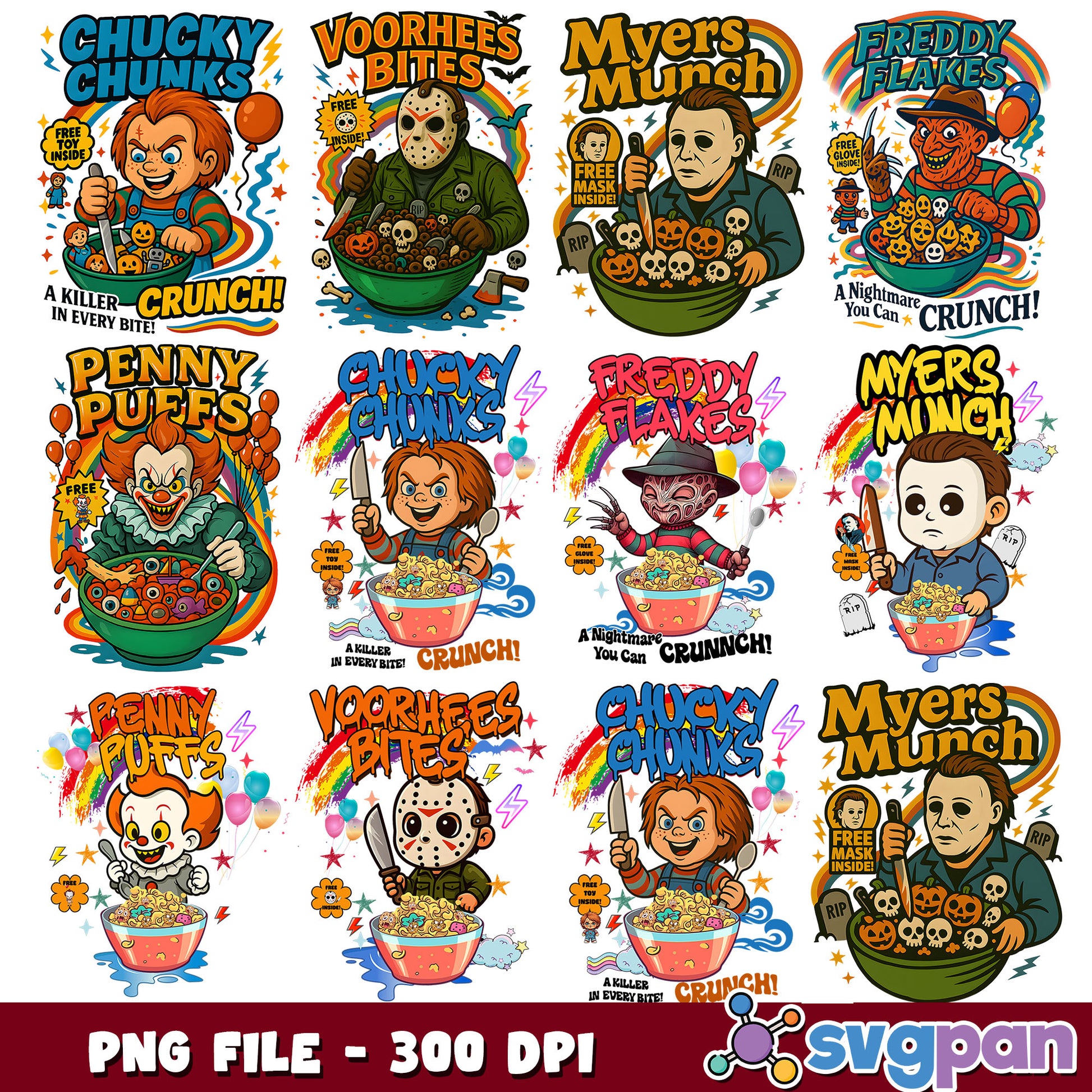 Killers breakfast design png bundle