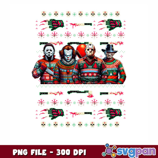 Killers christmas png, christmas movies png, christmas horror png