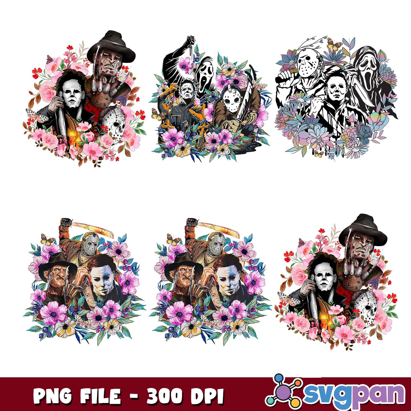 Killers floral design png bundle