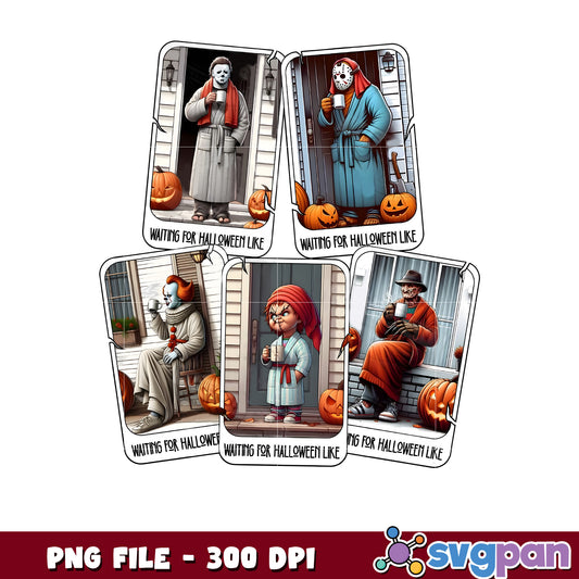 Killers waiting for the halloween png, spooky season png, halloween monster​ png