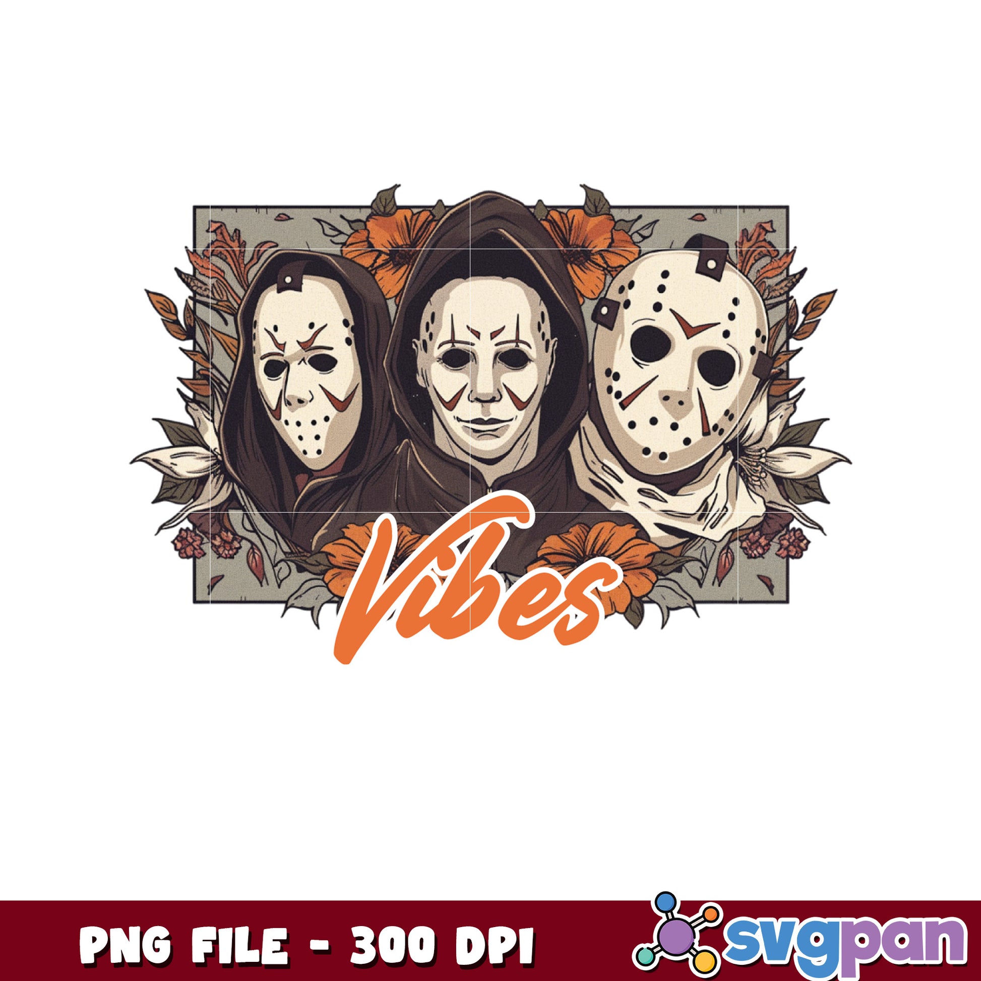 Killer vibes design png, halloween time png, horror characters ​png