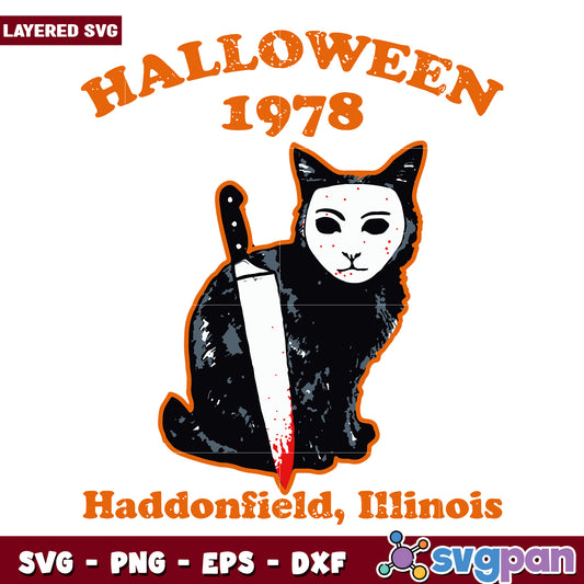 Killler cat halloween 1978 svg, halloween toys svg, scary and funny svg