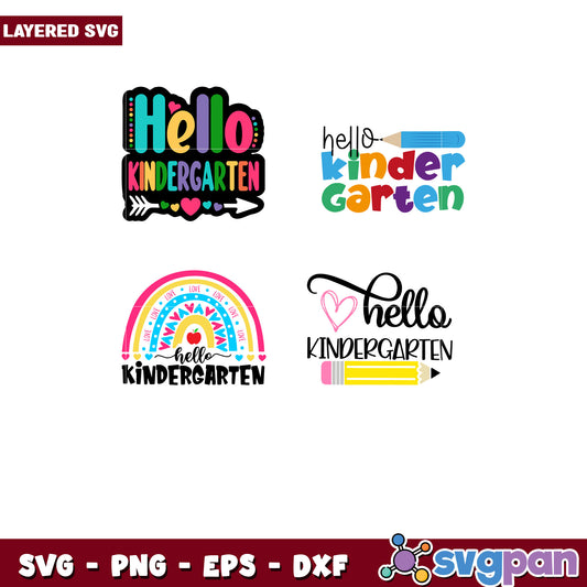 Kindergarten SVG Bundle 4 Designs