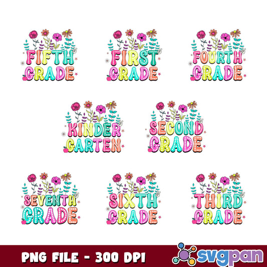 Kindergarten to 7th Grade PNG Bundle