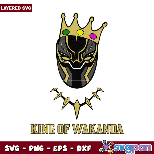 King of Wakanda layered SVG design for crafts, perfect for fans