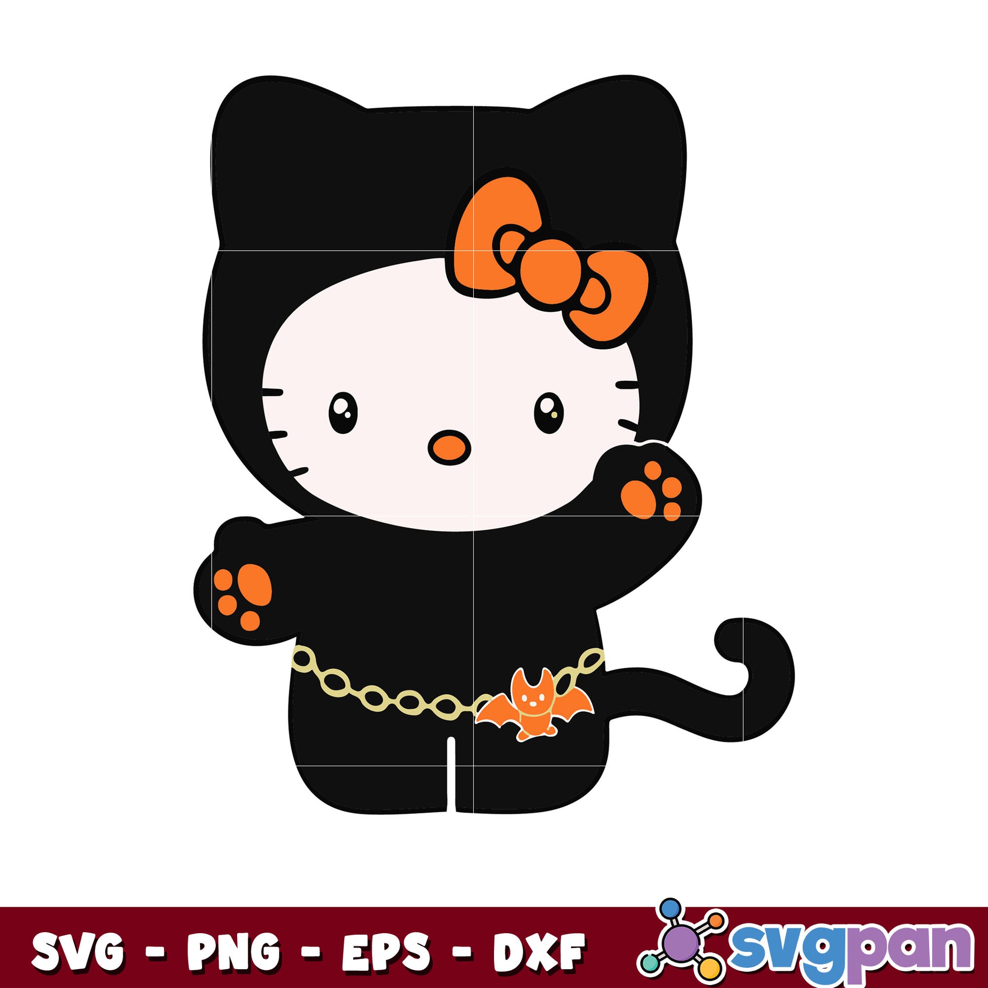 Kitty cat black design svg, hello kitty svg, sanrio cartoon svg