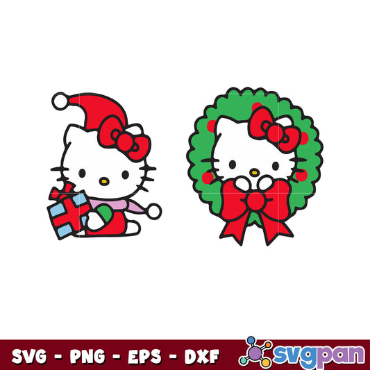 Kitty christmas svg, hello kitty christmas svg, sanrio svg