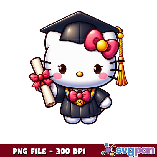 Kitty graduation cap png, hello kitty wallpaper png, graduate png