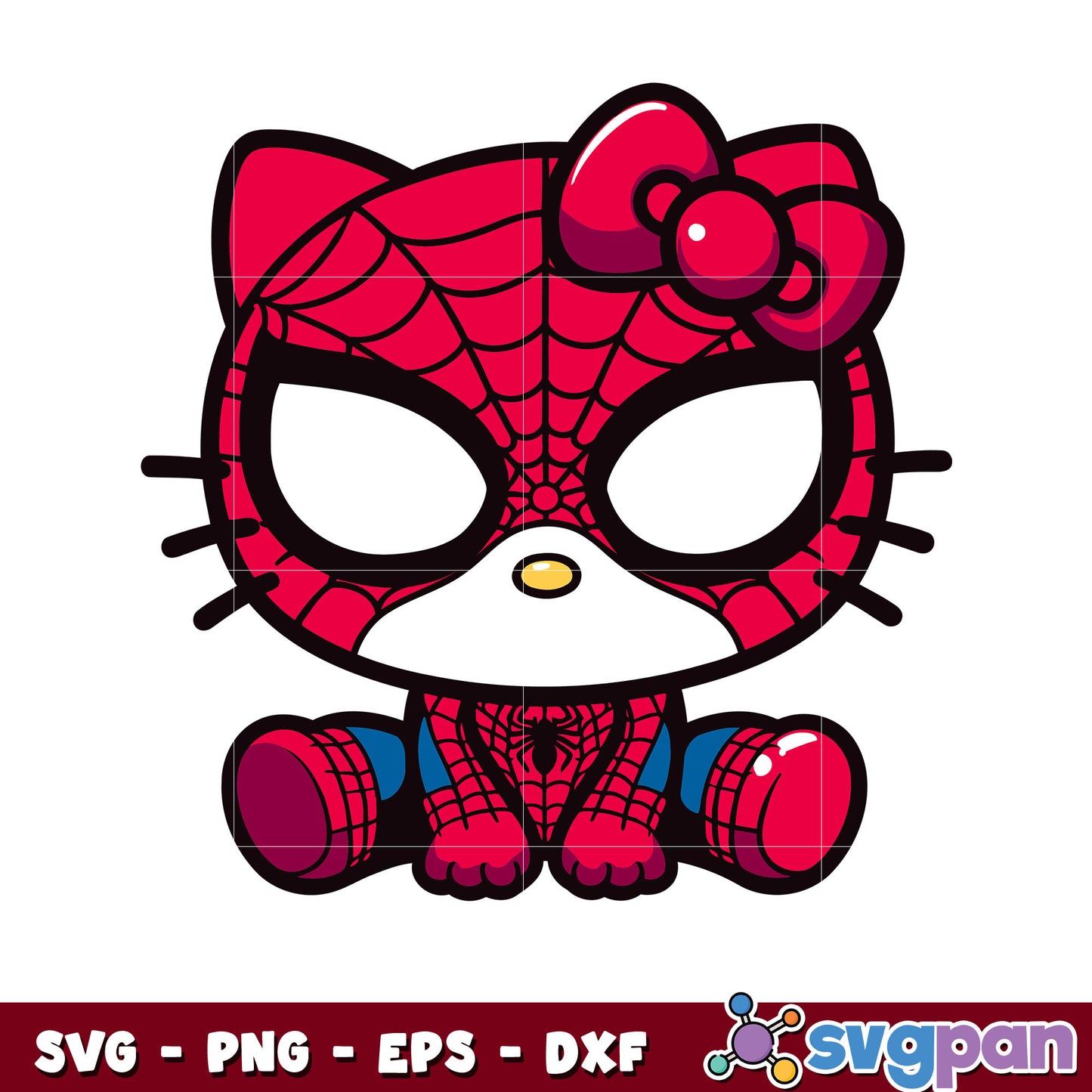 Kitty spiderman design svg, hello kitty svg, sanrio cartoon svg