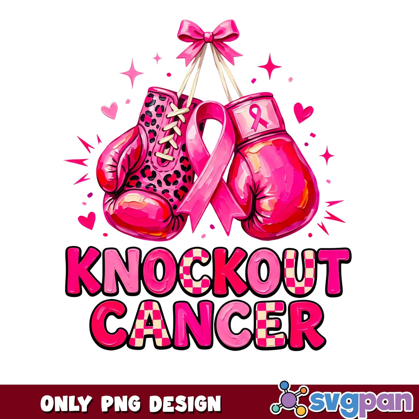 Knockout Cancer PNG, Breast Cancer Awareness PNG, Pink Ribbon PNG