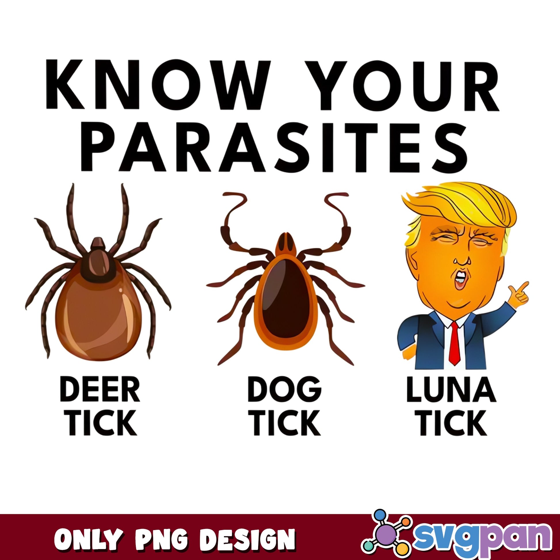 Know Your Parasites PNG, Funny Political Humor PNG, Luna Tick PNG