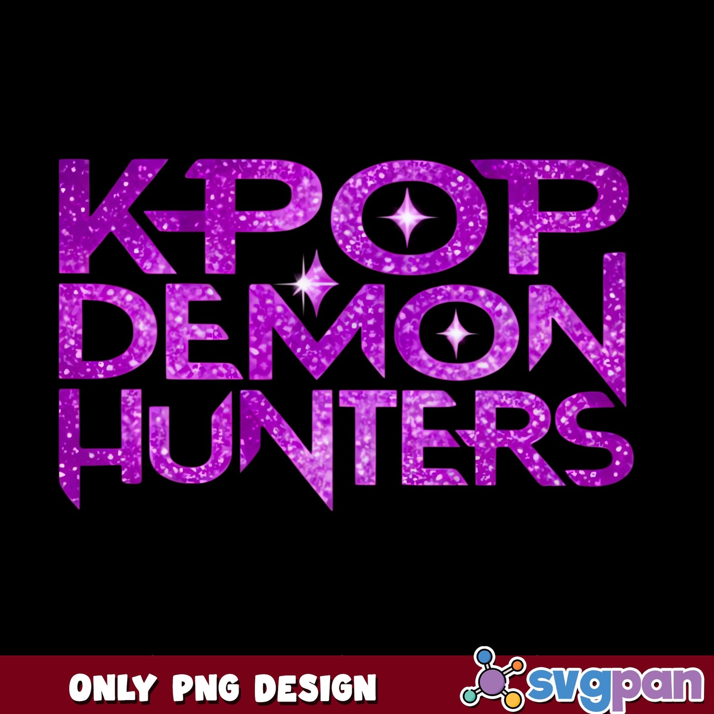 Kpop Demon Hunters Glitter PNG, K-Pop Music Fan Design, Korean Pop PNG