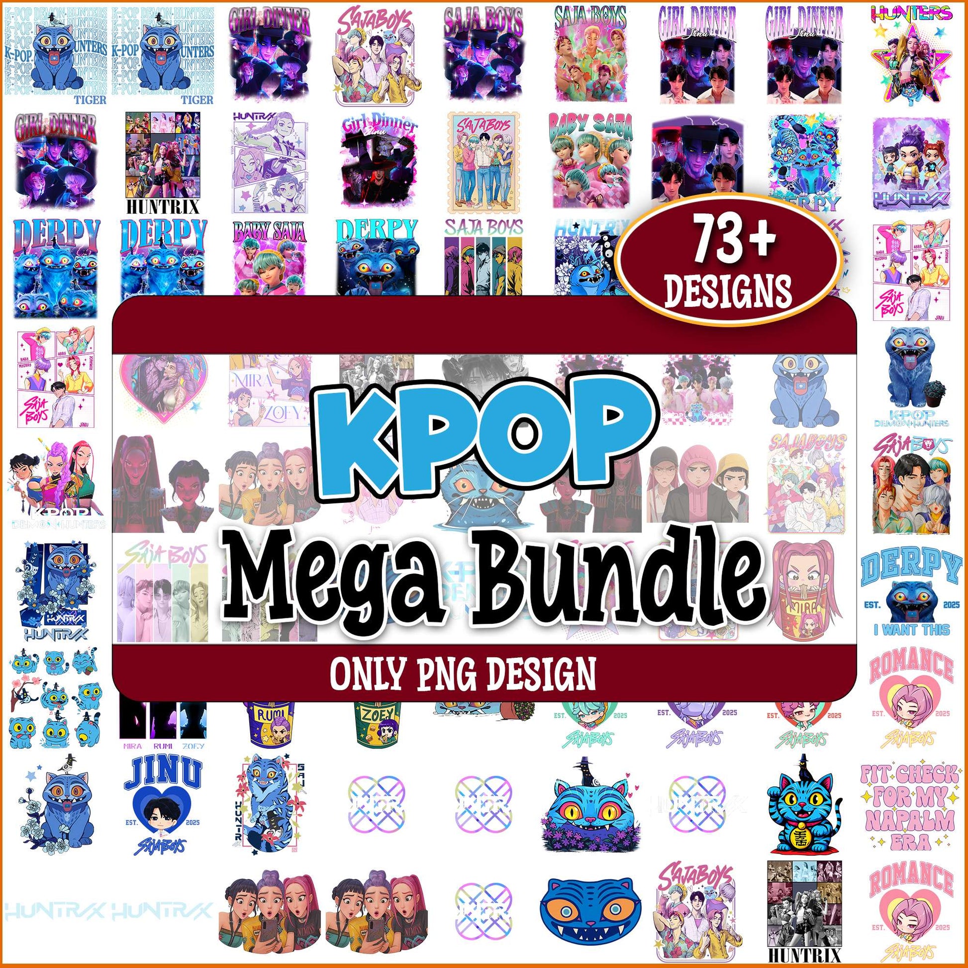 Kpop demon hunters poster png bundle