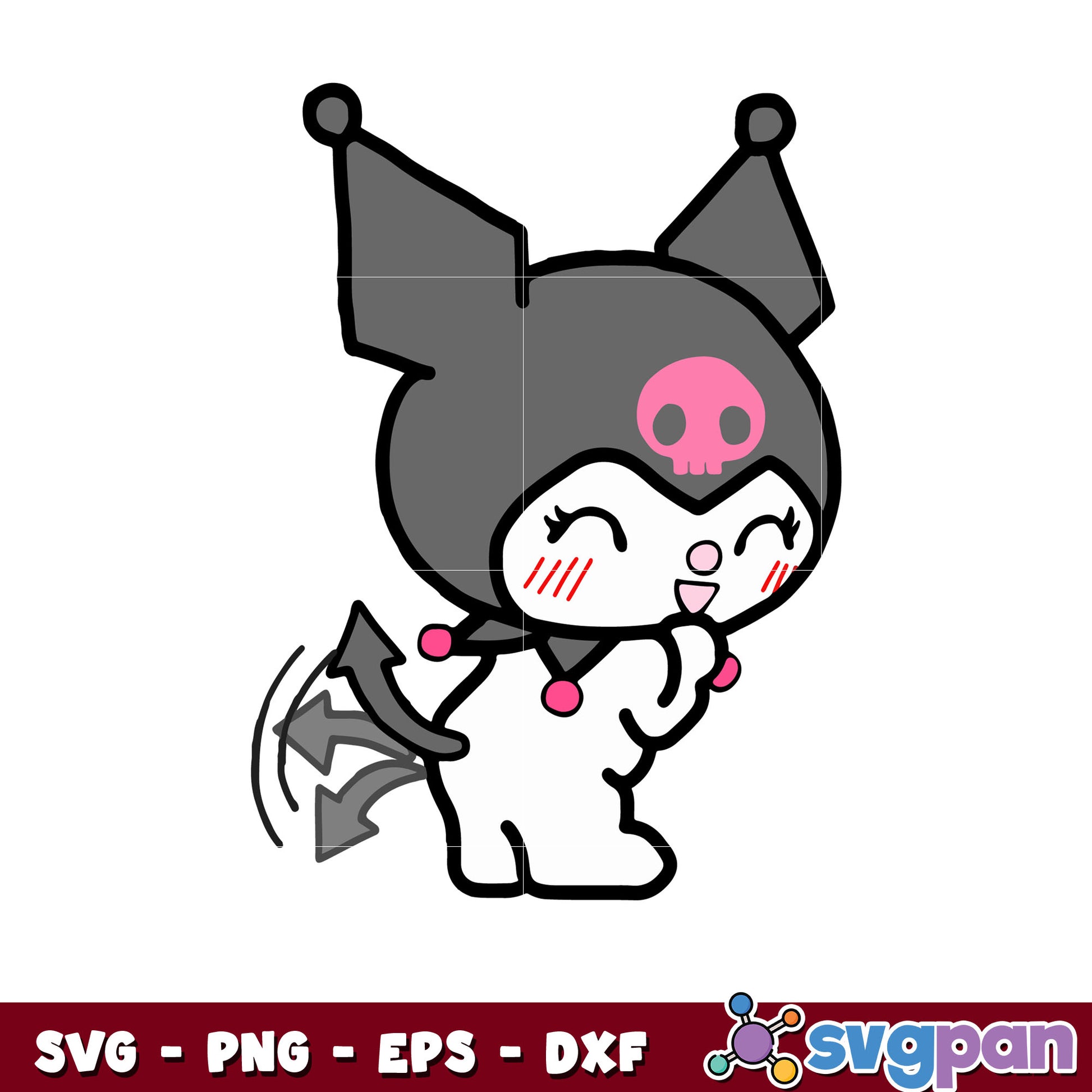 Kuromi cute svg, kuromi hello kitty​ svg, sanrio cartoon svg