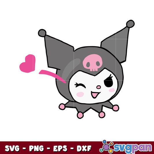 Kuromi head svg, kuromi svg, hello kitty svg, sanrio cartoon svg