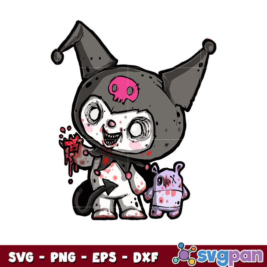 Kuromi horror svg, kuromi svg, sanrio kuromi halloween​ svg