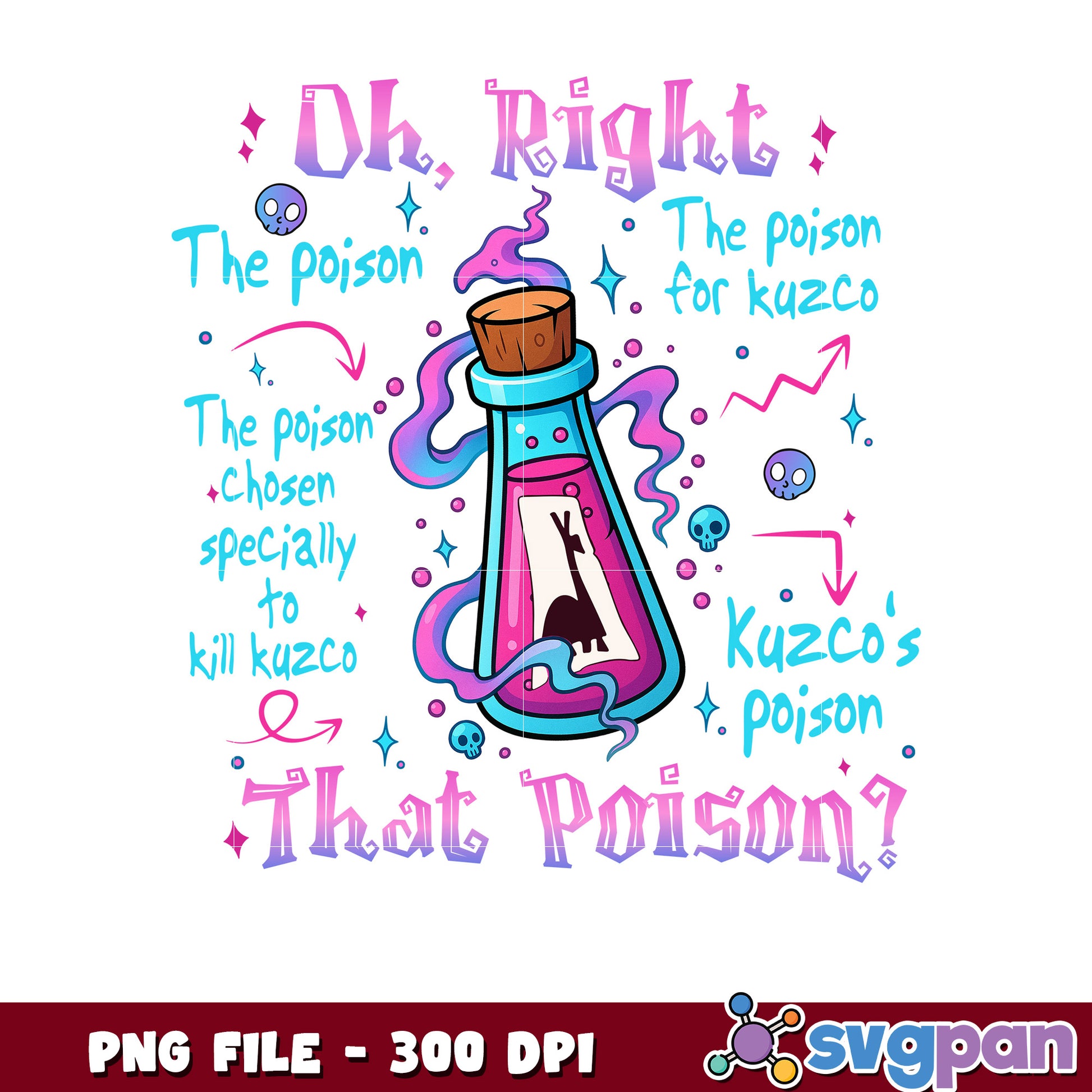 Kuzco's Poison PNG Design 300 DPI