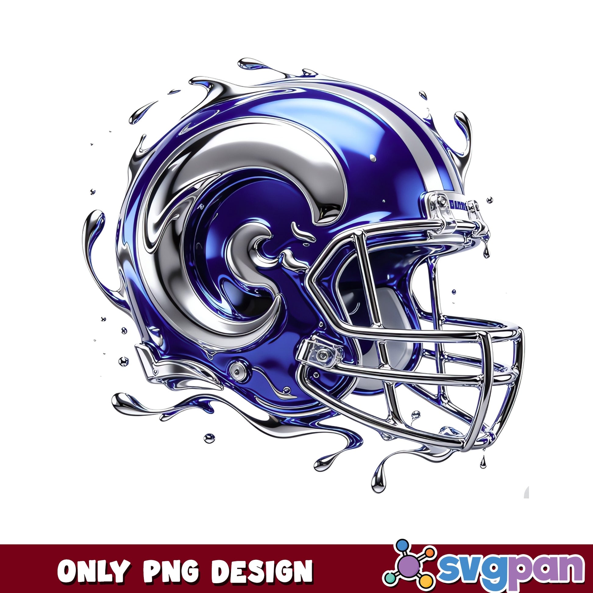 LA Rams Helmet Drip PNG, Rams Football PNG, NFL Team PNG